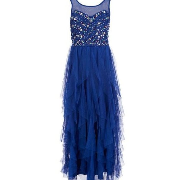 tween Diva Other - Tween Diva beaded Mesh Dress